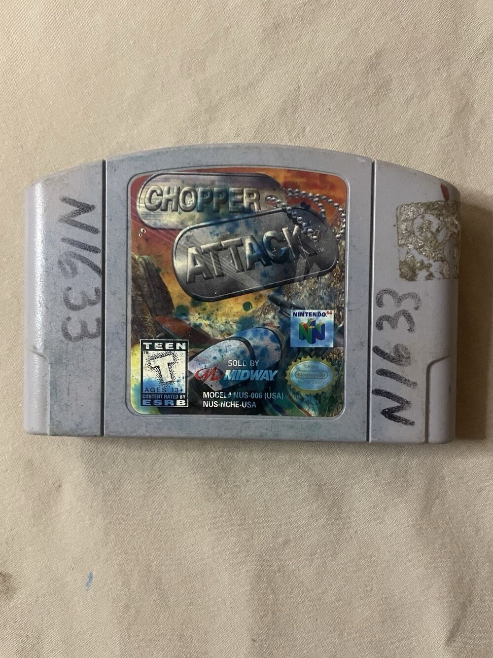 Chopper Attack (Nintendo 64, 1998) Game- Untested